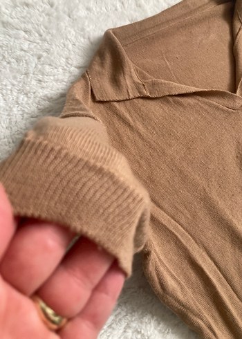 İnce triko örme tişört polo yaka - Görsel 2