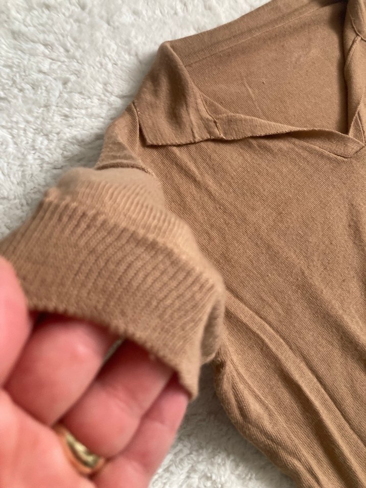 İnce triko örme tişört polo yaka - Görsel 2