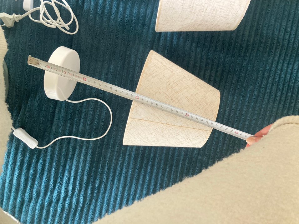 Beyaz Kumaş Abajur Masa Lambası Seti krem - Görsel 2