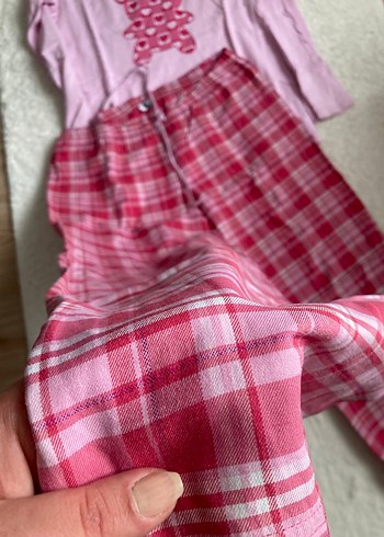 Pembe Uzun Kollu Gevşek Kesim Pijama Takımı - Görsel 2