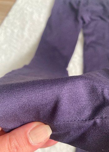 Mor Esnek Midi Boy Kadın Tayt yumuşak sıkı - Görsel 3