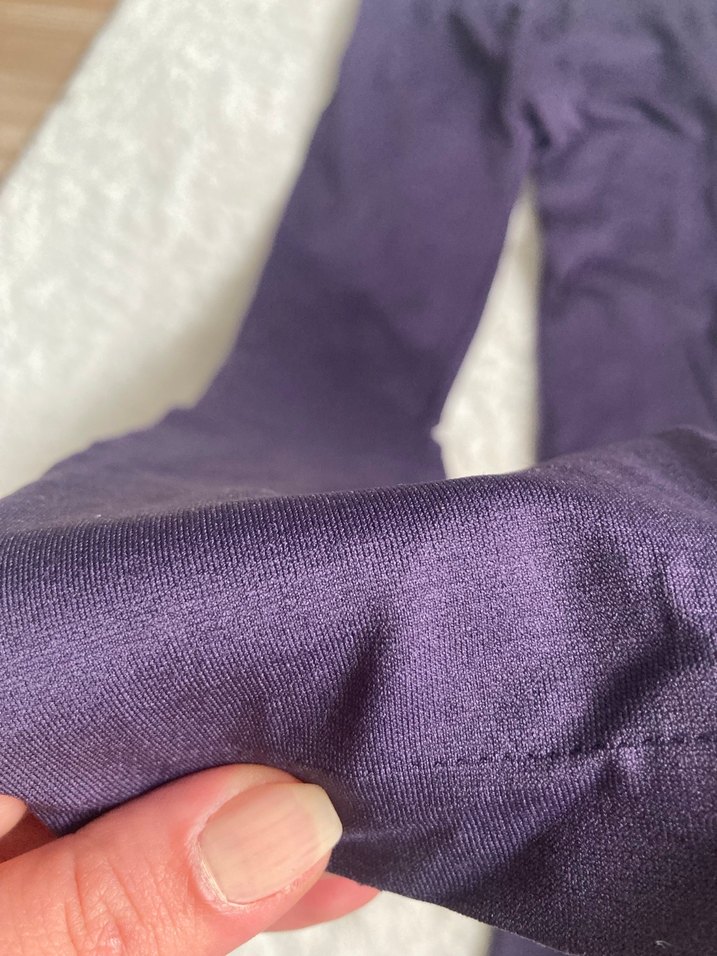 Mor Esnek Midi Boy Kadın Tayt yumuşak sıkı - Görsel 3