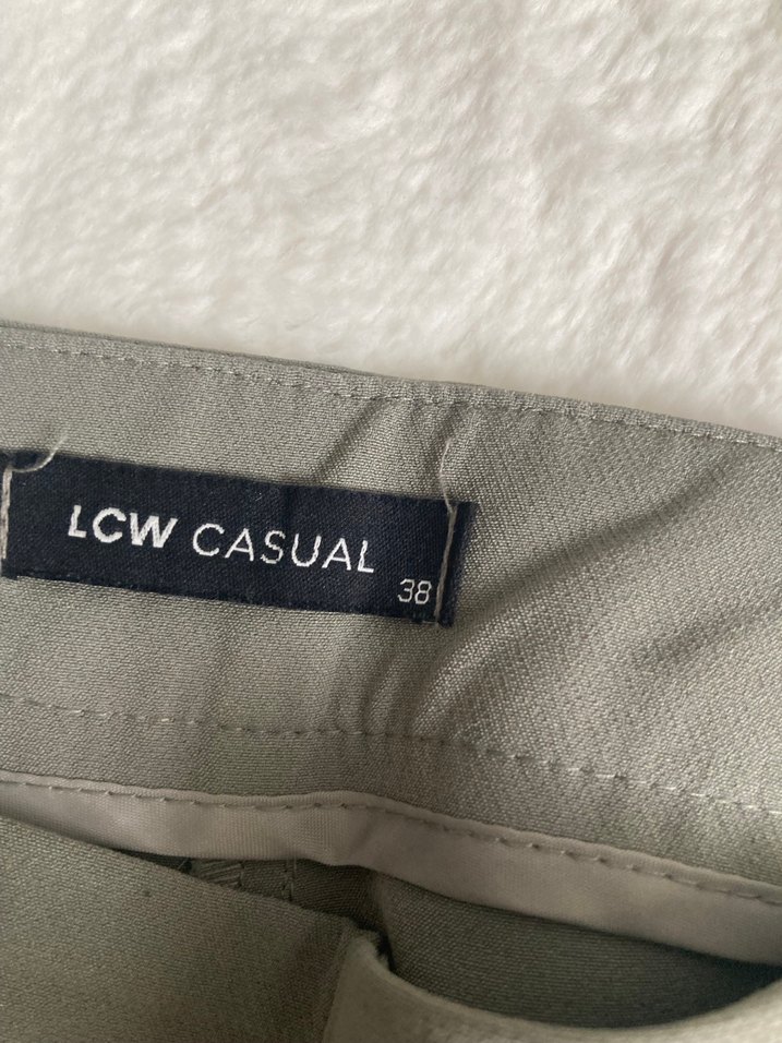 Gri Midi Kumaş Kadın Pantolon - Görsel 2