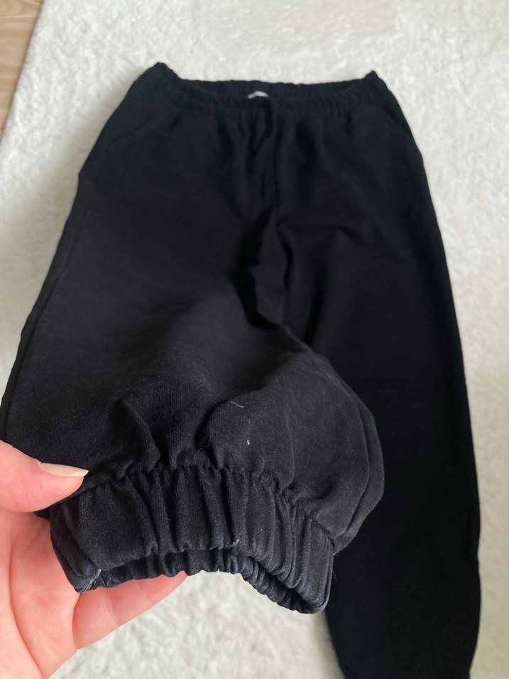 Siyah Rahat Kesim Kadın Eşofman Altı - Görsel 2