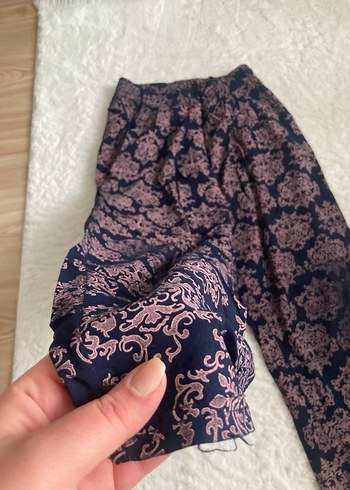 Lacivert Bohem Desenli Kadın Kumaş Pantolon - Görsel 2