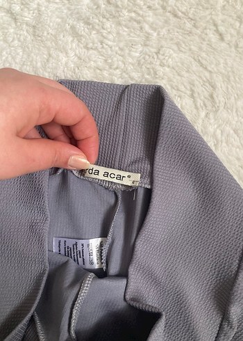 Gri Kadın Tayt fitilli - Görsel 3