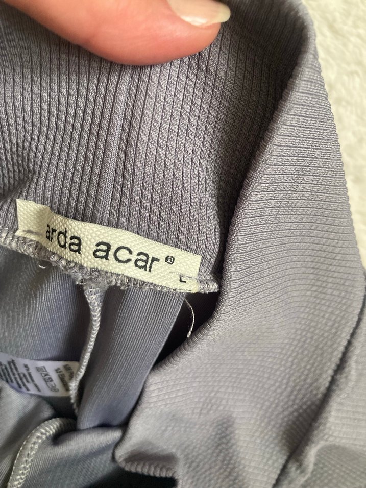 Gri Kadın Tayt fitilli - Görsel 4