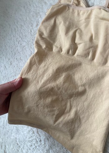 Bej V Yakalı üst korse sıkı - Görsel 6