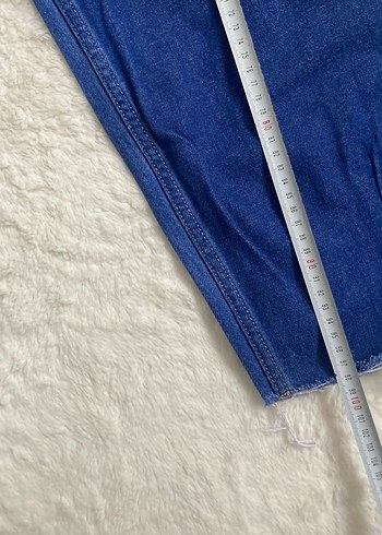 Mavi Rahat Kesim Midi Kot Pantolon - Görsel 7