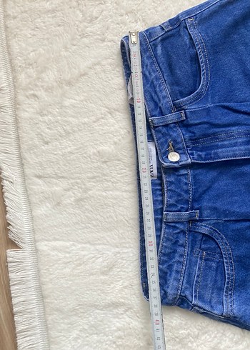 Mavi Rahat Kesim Midi Kot Pantolon - Görsel 6