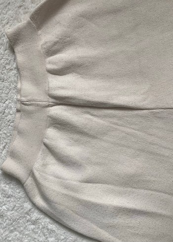 Bej Rahat Kesim triko örme Kadın Pantolon - Görsel 3