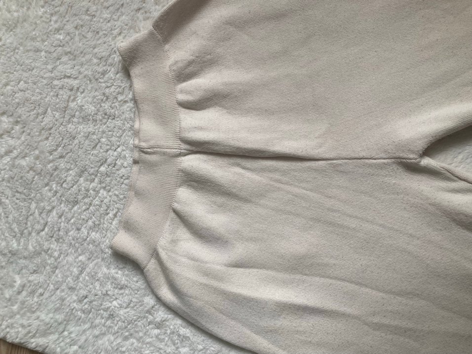 Bej Rahat Kesim triko örme Kadın Pantolon - Görsel 3