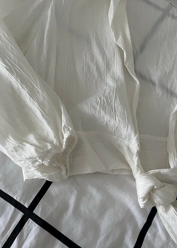 Beyaz Keten Uzun Kollu Gömlek - Görsel 2