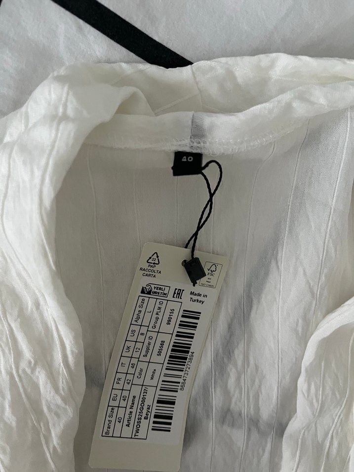 Beyaz Keten Uzun Kollu Gömlek - Görsel 3