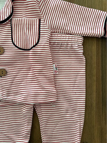 9 Ay Beden kırmızı Renk Bebek Pijama Takımı