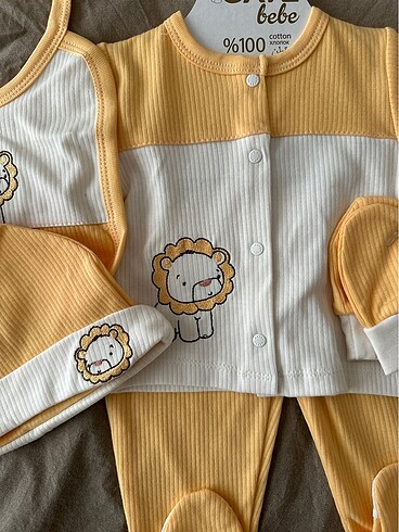3 Ay Beden sarı Renk Bebek Takım