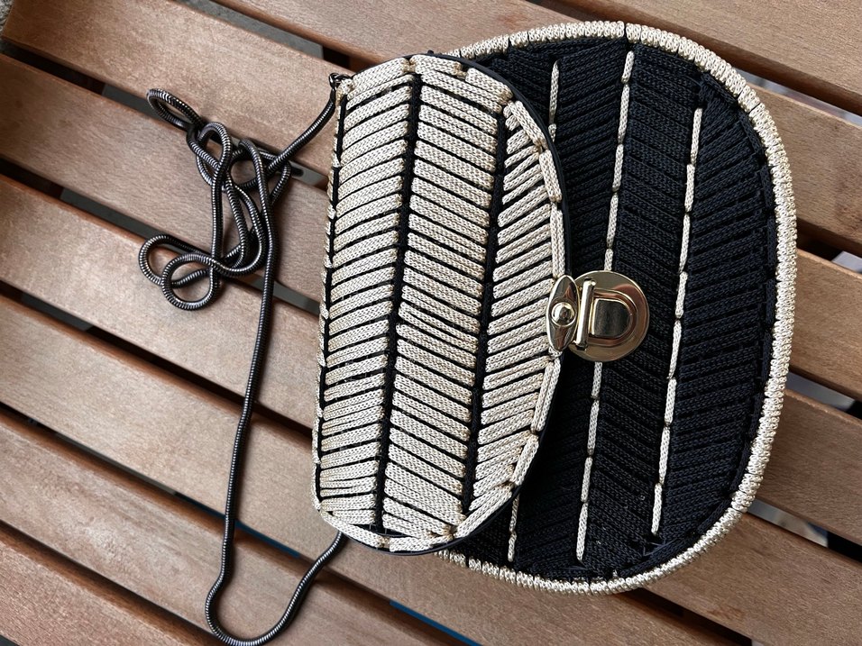 Kilit Detaylı Örgü Bohem Kadın Çanta - Görsel 3