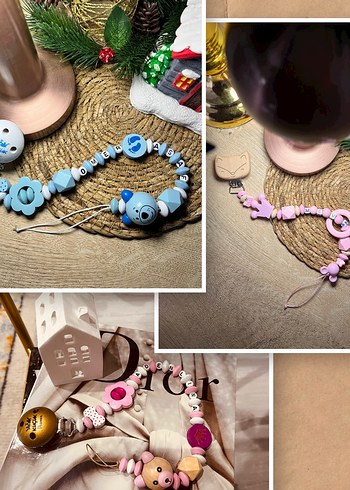 Mavi Nakışlı Uzun Emzirme Aksesuarı - Görsel 3