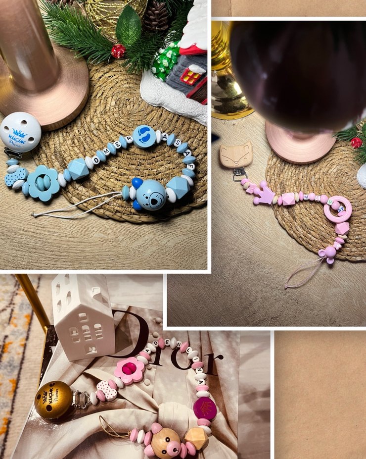 Mavi Nakışlı Uzun Emzirme Aksesuarı - Görsel 3