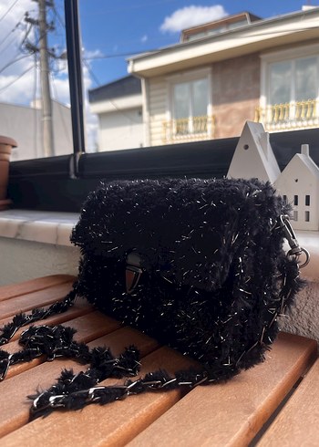 Zincir Detaylı Siyah Gotik Kadın Çanta - Görsel 3