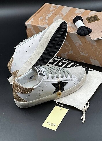 36 Beden beyaz Renk Golden Goose Deluxe beyaz siyah yıldızlı spor ayakkabı #sporaya