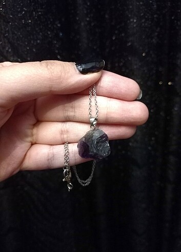 American Vintage Ametist Doğal Taş Witchy Kolye