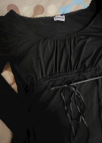 Siyah Gotik Bluz Carpe - Görsel 2