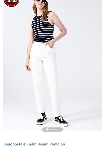 Beyaz straight jeans