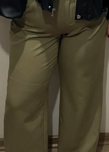 Haki Regular Fit Midi Kadın Kumaş Pantolon - Görsel 2