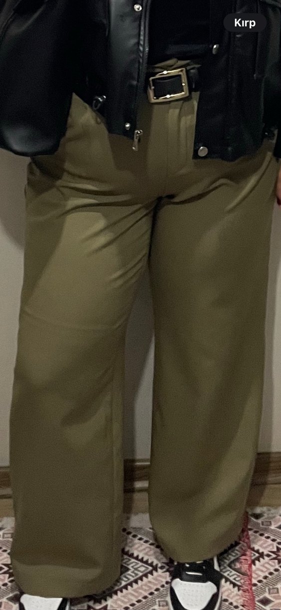 Haki Regular Fit Midi Kadın Kumaş Pantolon - Görsel 2