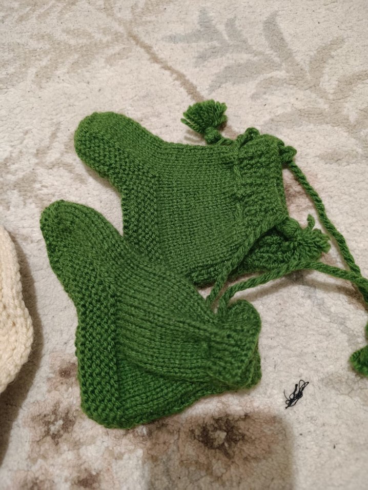 Kız Çocuk Örgü Eldivenler, Bej ve Pembe - Görsel 5