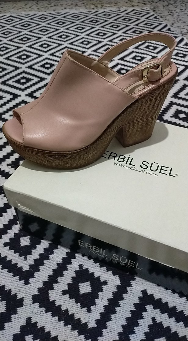 Bej Kadın Dolgu Topuklu Sandalet - Görsel 4