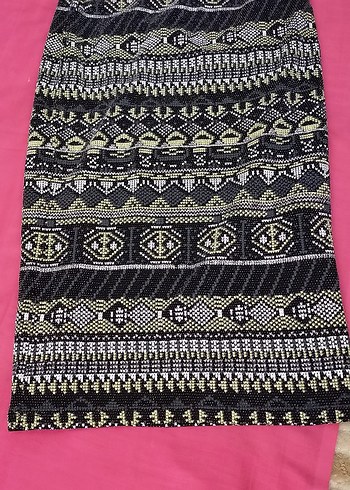 Koton Siyah kadın kendinden simli kalem etek - Görsel 2