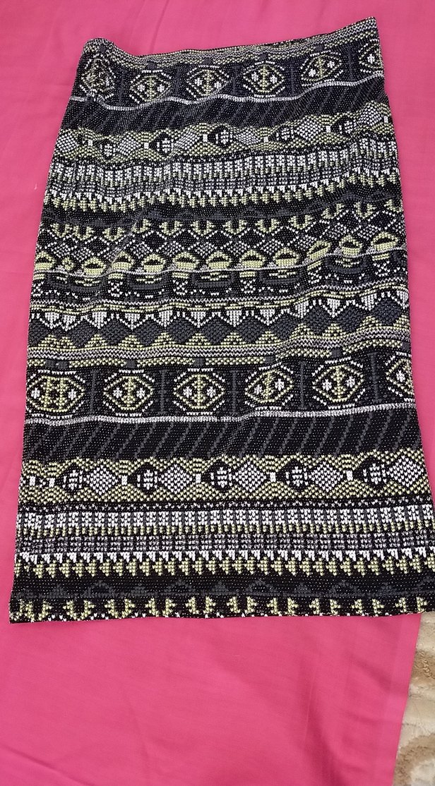 Koton Siyah kadın kendinden simli  kalem etek - Görsel 2