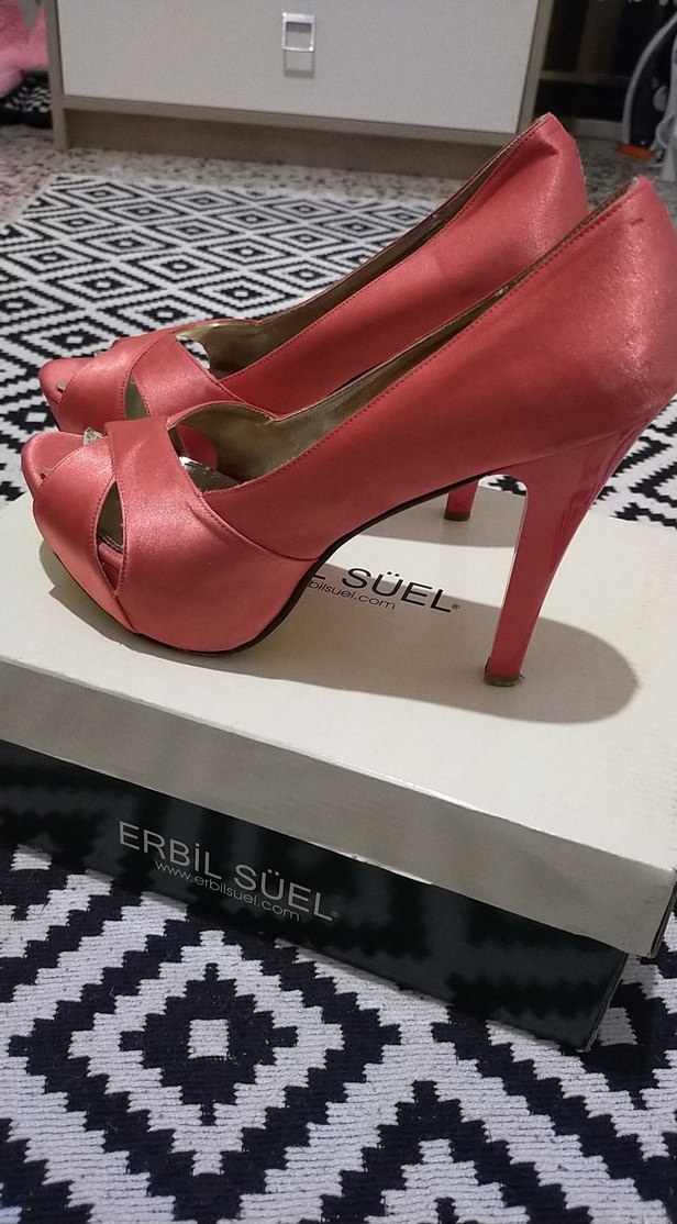 Pembe Parlak Topuklu Kadın Ayakkabı - Görsel 3