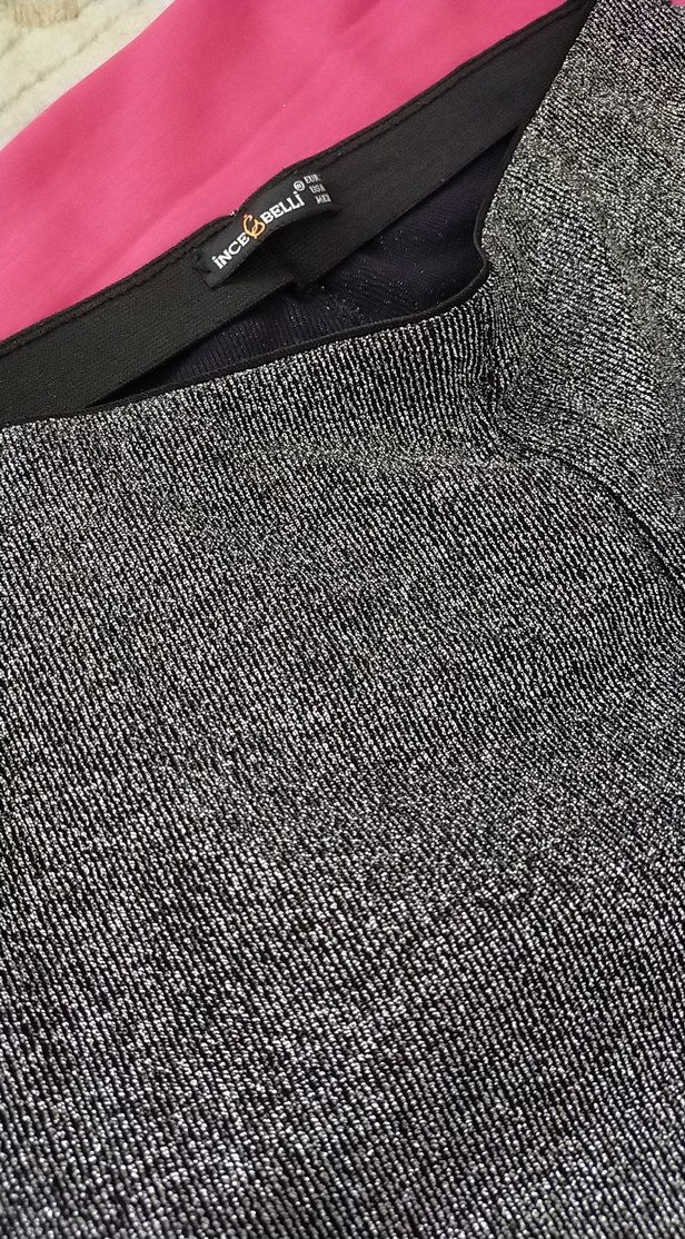 kendinden gri simli kadın pantolon - Görsel 2