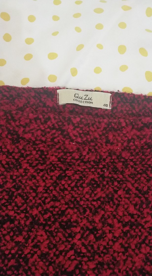 Bordo Örgü Mini Etek - Görsel 2