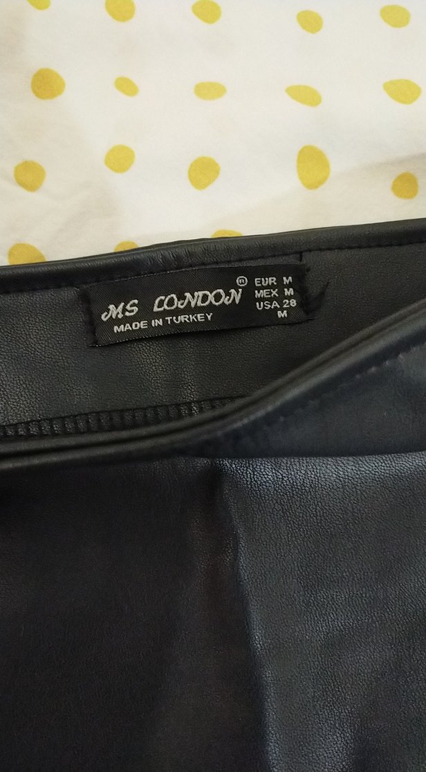 Fermuarlı Siyah Deri Mini Etek - Görsel 2