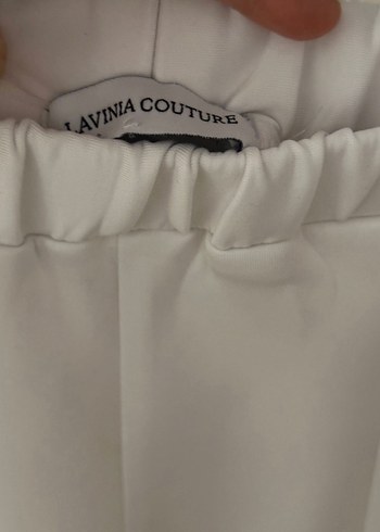 Diğer Lavinia Couture Kadın Beyaz Scuba Kumaş Pantolon