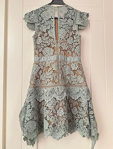 xs Beden turkuaz Renk Deep Atelier Dantelli Mint Yeşili Elbise