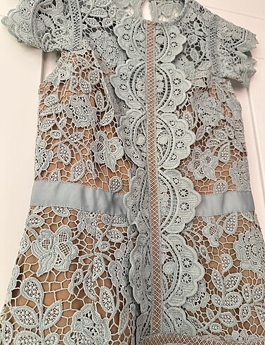 xs Beden Deep Atelier Dantelli Mint Yeşili Elbise