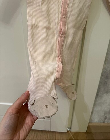 6 Ay Beden beyaz Renk Carters Kız Bebek Tavşanlı Çizgili Tulum Orijinal