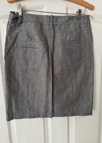 Gri Midi Hamile Keten Etek - Görsel 3