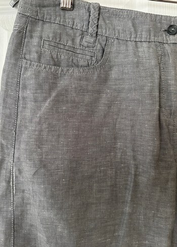 Gri Midi Hamile Keten Etek - Görsel 2