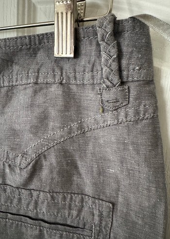 Gri Midi Hamile Keten Etek - Görsel 4