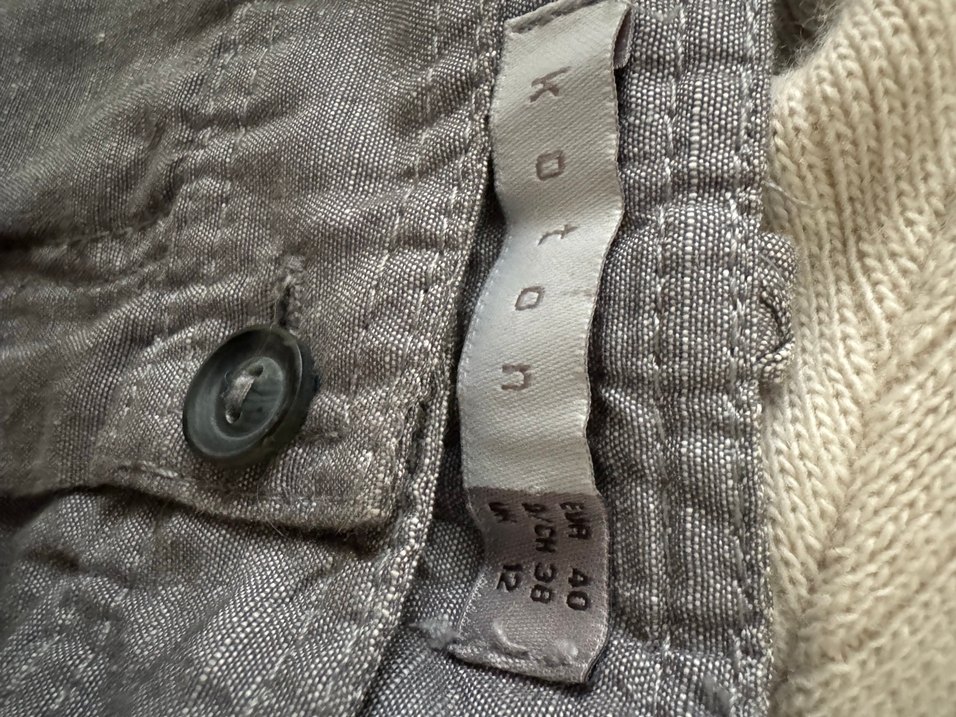 Gri Midi Hamile Keten Etek - Görsel 5