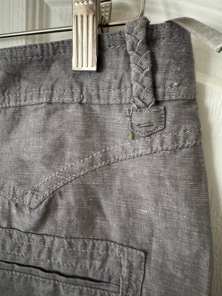 Gri Midi Hamile Keten Etek - Görsel 4