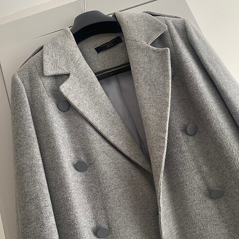 BSL FASHION gri astarlı kaşe kaban