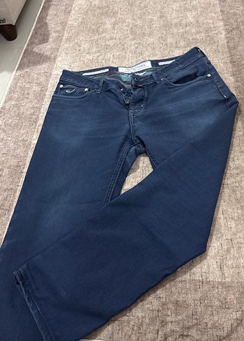 Düğmeli Koyu Mavi Erkek Kot Pantolon