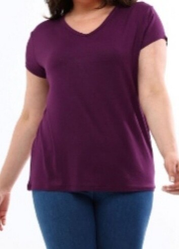 V yakalı kısa kollu buluz beden L-XL-XXL-3XL 